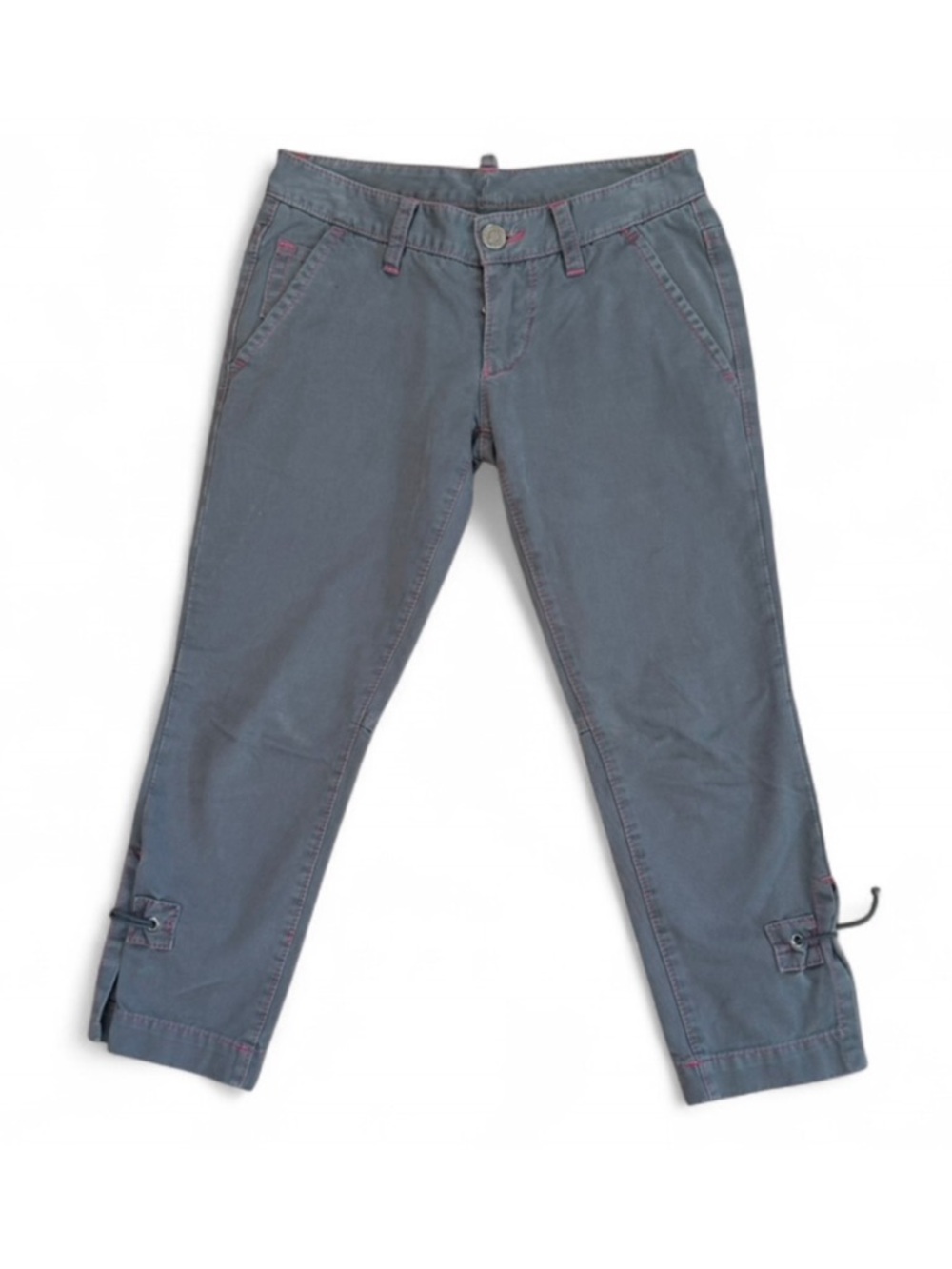 Vintage DSQUARED2 Low Rise Capris Contrast Stitch Bungee Cord Cargo Pants
